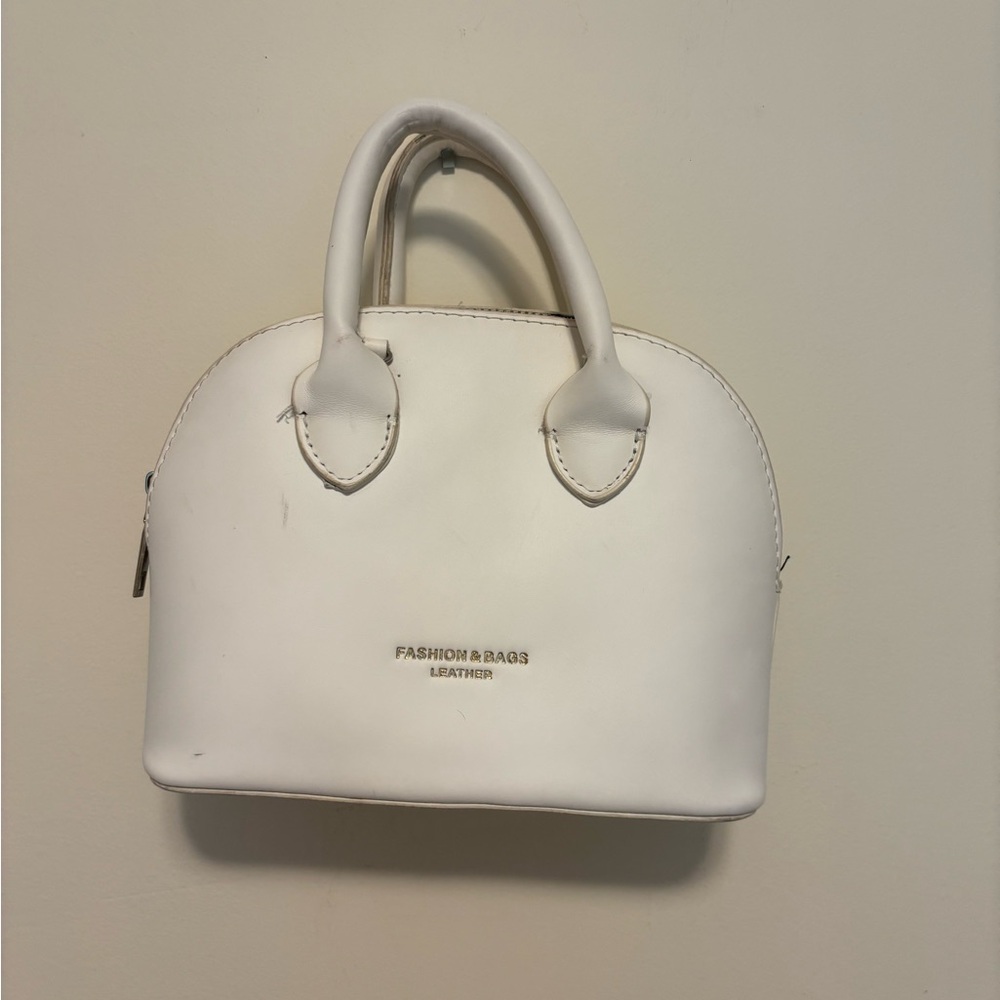 Small White Leather Handbag